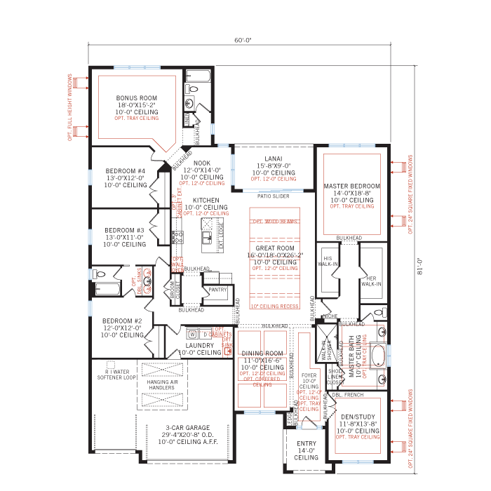 Base floorplan of SAVANNAH 2 - WO - West Indies - 3,308 sqft, 4 Bedroom, 3 Bathroom - Cardel Homes Tampa