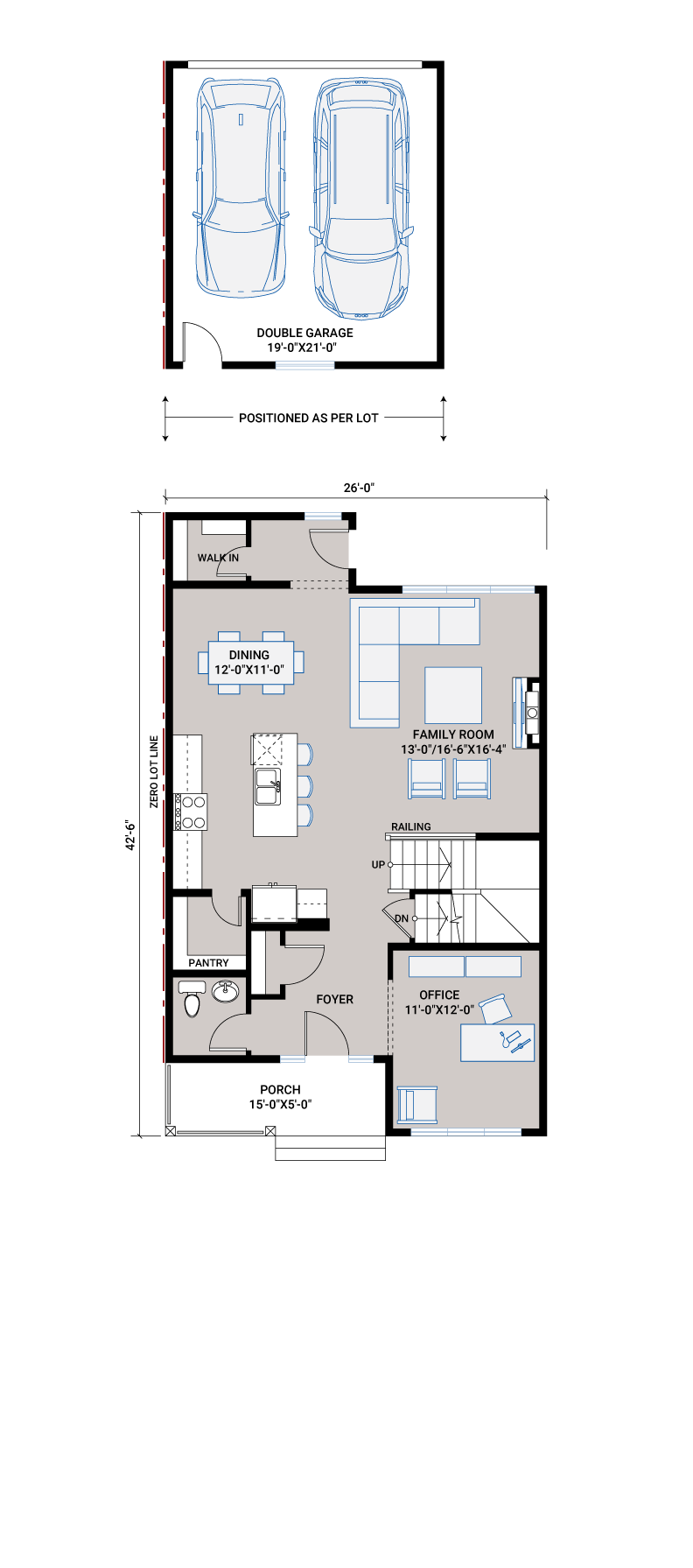 Base floorplan of LOGAN AP - AP3 MODERN FARMHOUSE - 1,940 sqft, 3 Bedroom, 2.5 Bathroom - Cardel Homes Calgary