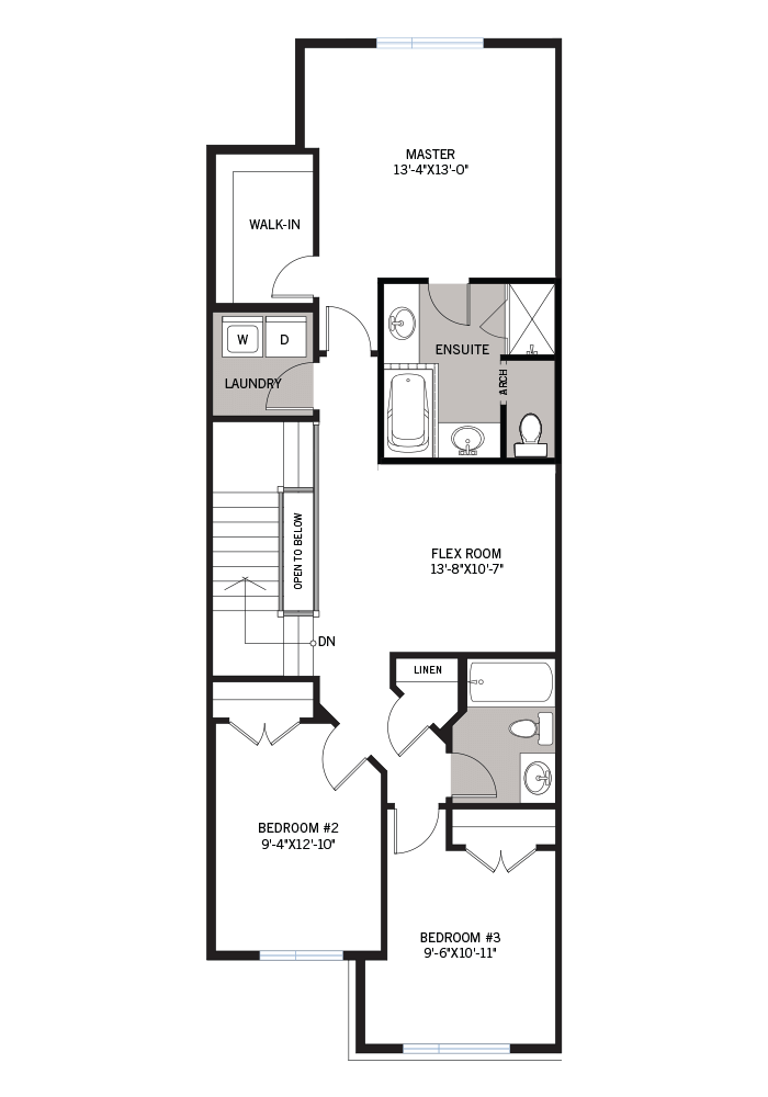 The Cardinal Townhome home upper floor quick possession in Blackstone in Kanata South, located at 864 Paseana Place, Kanata (Unit 126) Ottawa Built By Cardel Homes
