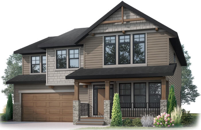 New Calgary Single Family Home Quick Possession Hansen in Alpine Park, located at 26 Bluerock Ave SW Built By Cardel Homes 