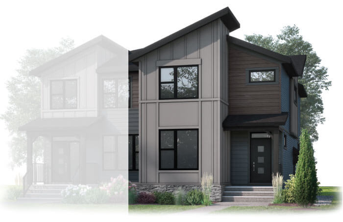 New Calgary Single Family Home Quick Possession Lucca in Fireside, located at 201 Emberside Hollow Built By Cardel Homes 