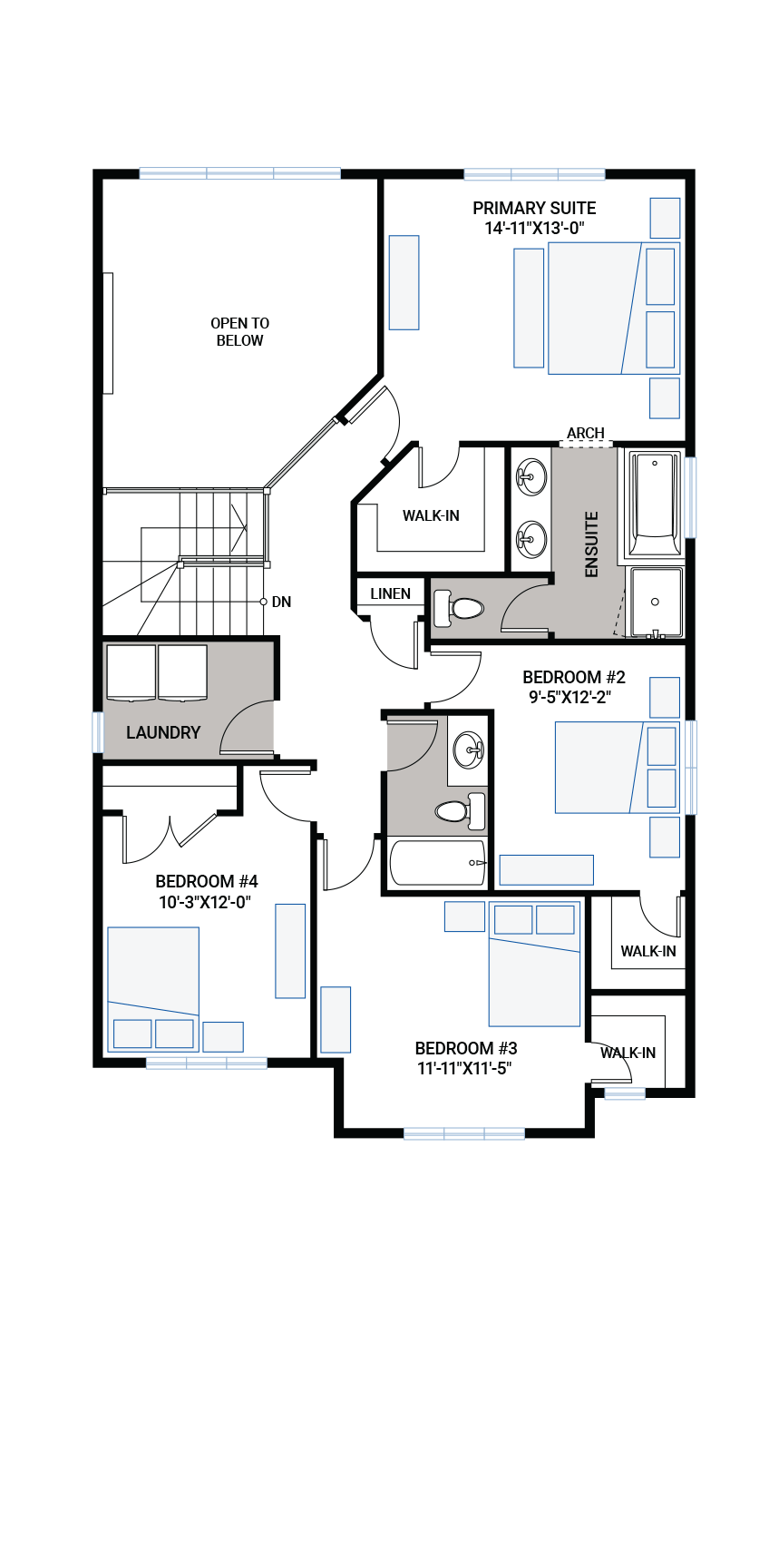 The Devonshire 2 home upper floor quick possession in , located at 132 Boulonnais Grove (Lot 205) Ottawa Built By Cardel Homes