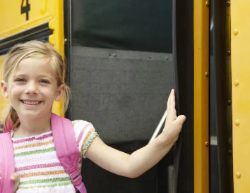 Girl On School Bus