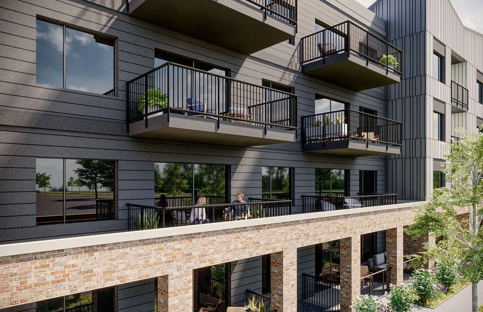 Terrace balcony design at Metro One condos