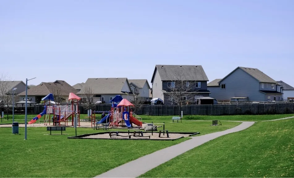 A playground in a neighbourhood. This is for the Cardel community of Morris Village in Clarence-Rockland.