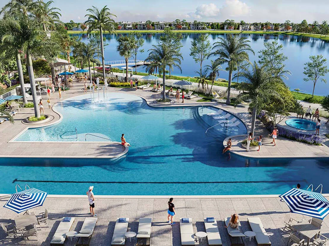 Garden Club pool birdseye view