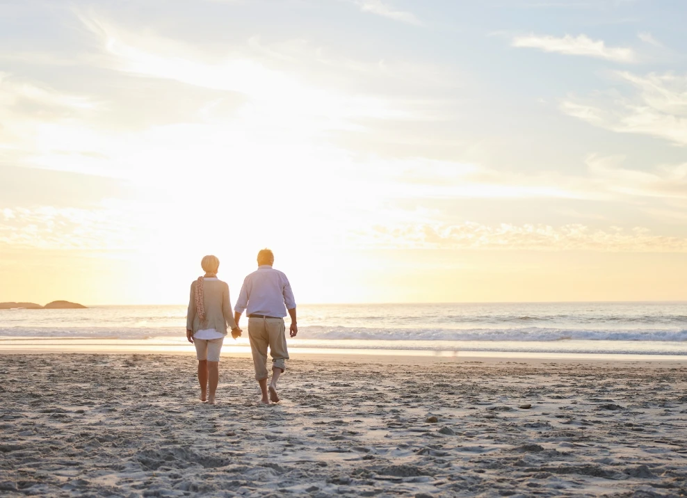 couple walking on beach