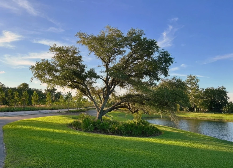 oak tree grassy park